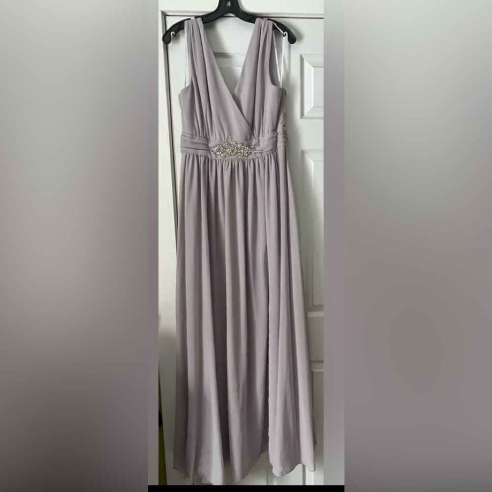 Lulu's Gray Long Dress with Embellishments NEW!